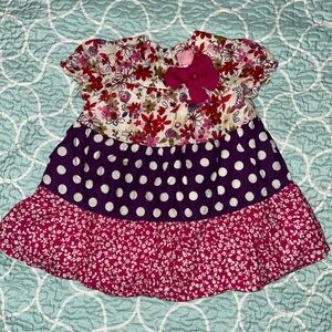 Place Red and Pink Floral Baby Dress